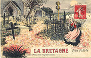 Una cartolina postale dedicata alle manifestazioni di fuochi fatui in Bretagna.